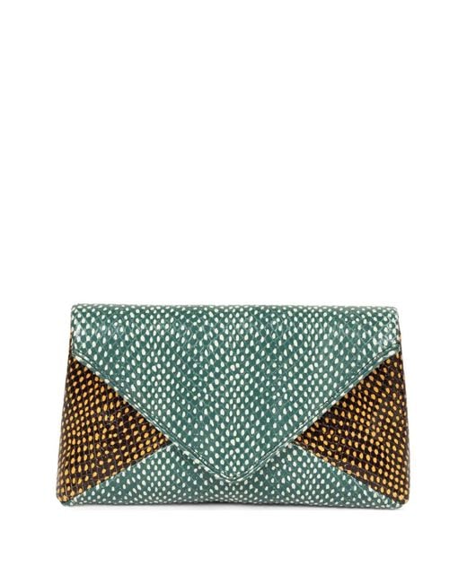 Dries Van Noten Green Envelope Clutch Bag