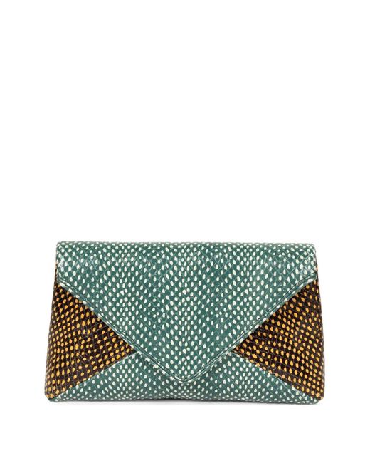 Dries Van Noten Green Envelope Clutch Bag