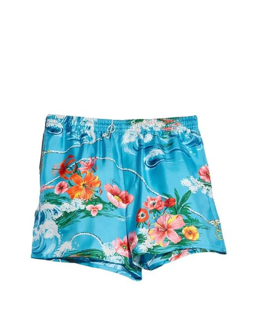 Gucci Blue Print Silk Shorts for men