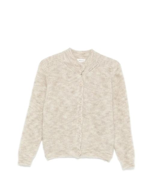 MAISON 123 White Becky Button Cardigan