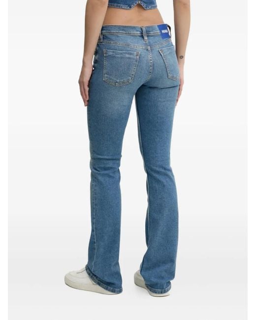 HUGO Blue Low-Rise Bootcut Jeans