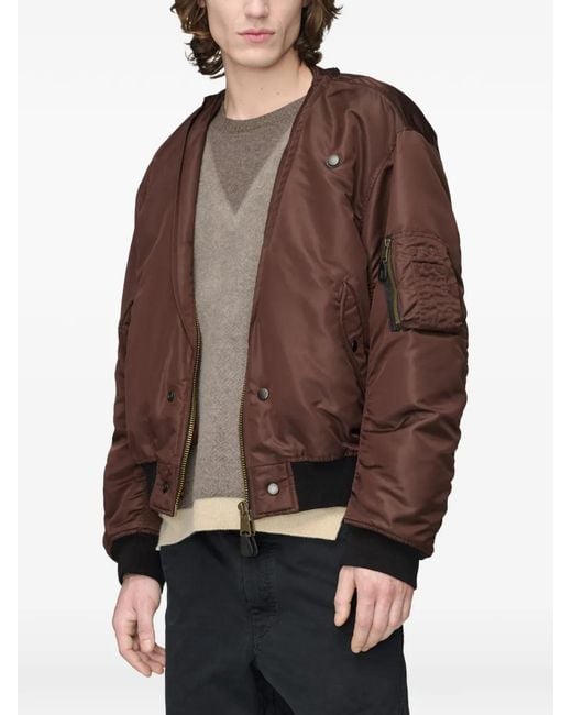 Maison Margiela Brown Reversible Four-Stitches Bomber Jacket for men