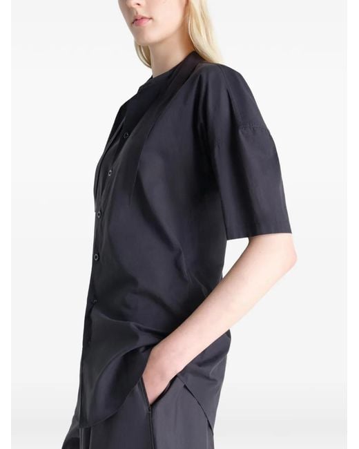 Lemaire Blue Short Sleeve Shirt With Foulard