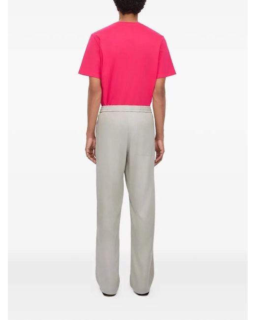 MSGM Gray Logo-Detail Waistband Track Pants for men