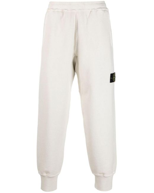 Pantalones de chándal con distintivo Compass Stone Island de hombre de color White