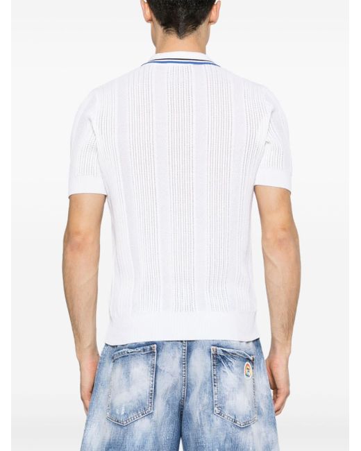 DSquared² White Cotton Blend Polo Shirt for men