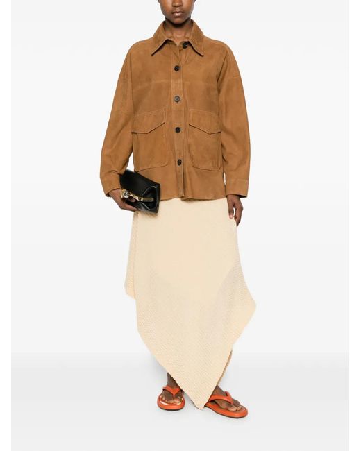 Arma Brown Flap-Pocket Leather Jacket
