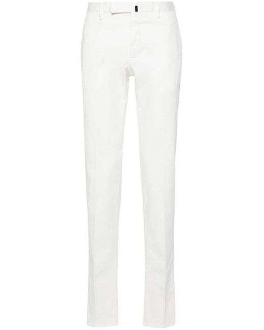 Incotex White Mid-rise Tapered Chinos for men