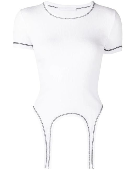Helmut Lang White T-Shirt À Design Drapé