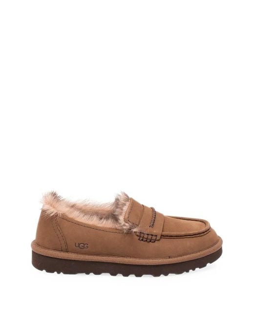 Ugg Brown Ellis Shearling-Trim Loafers