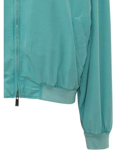 Versace Blue Zip-Up Bomber Jacket for men