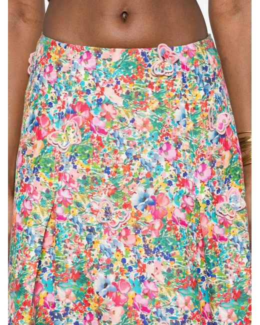 Farm Rio White Jupe Maxi À Appliqué Papillon