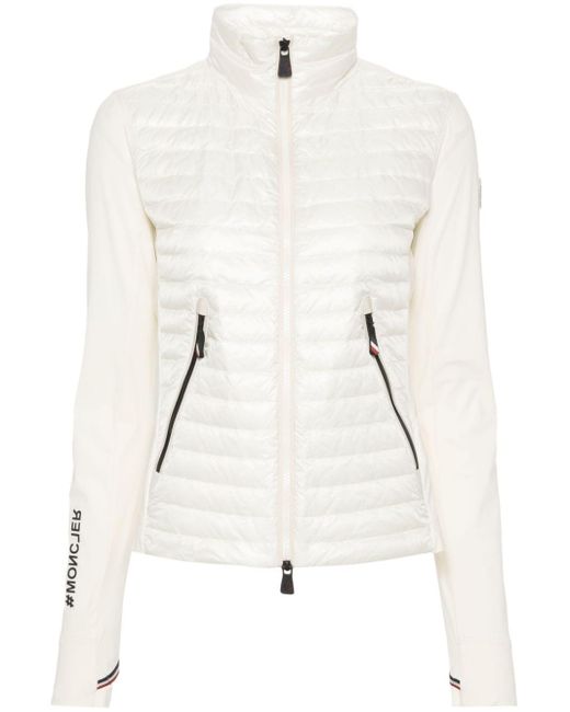 3 MONCLER GRENOBLE White Quilted-Panels Lightweight Jacket