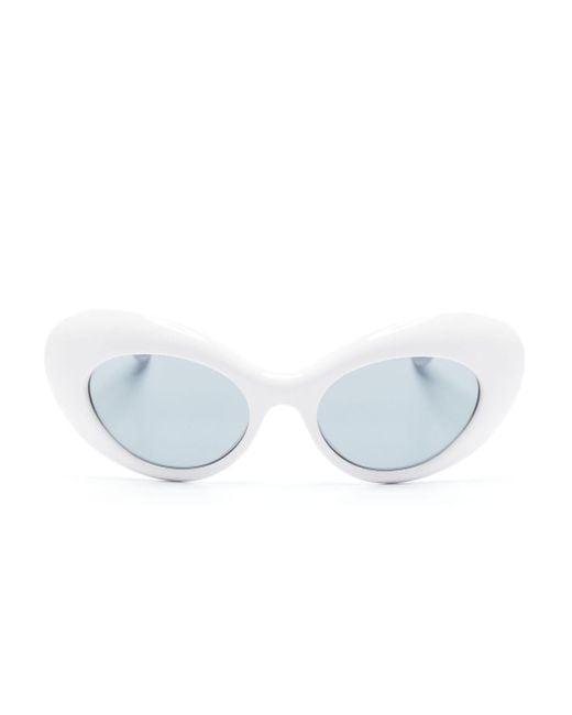 Versace Blue La Medusa Oval-frame Sunglasses