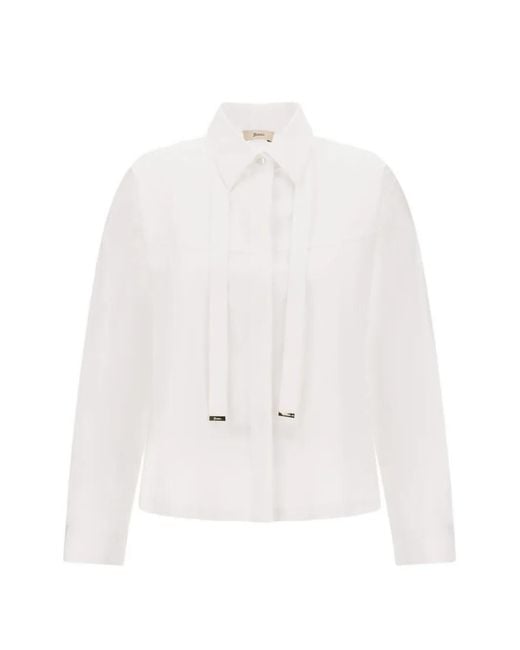 Herno White Scarf-Collar Shirt