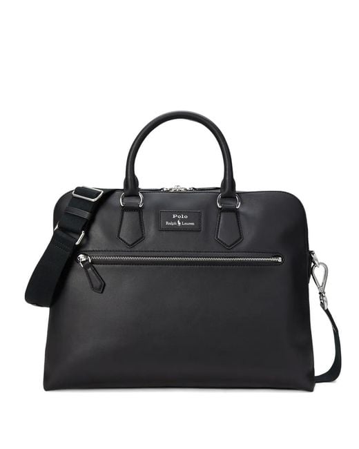 Polo Ralph Lauren Black Leather Briefcase for men