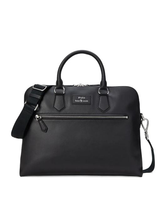 Polo Ralph Lauren Black Leather Briefcase for men