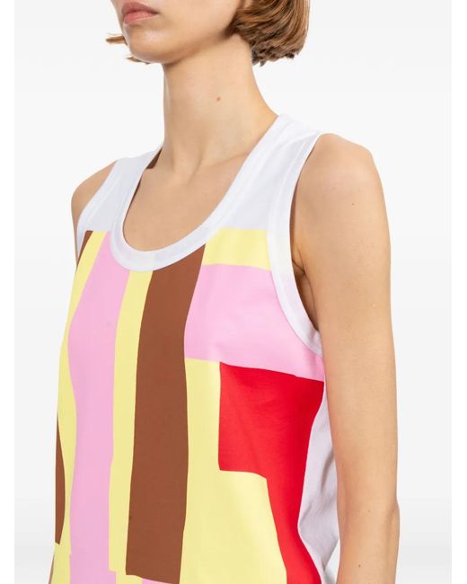 Comme des Garçons White Geometric Graphic Top