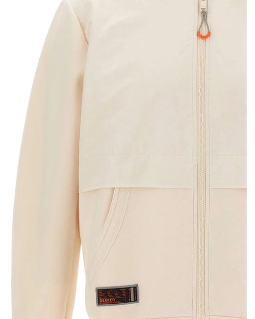 Dekker White Drawstring Hooded Zip-Fastening Sweatshirt for men