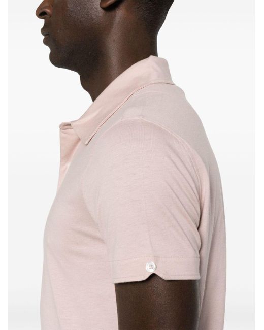 Orlebar Brown Pink Sebastian Cotton Silk Polo Shirt for men