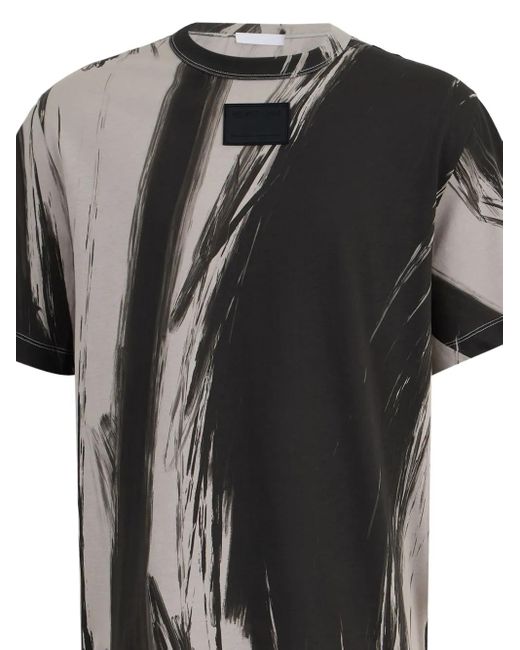 Helmut Lang Black Feather-Print T-Shirt for men