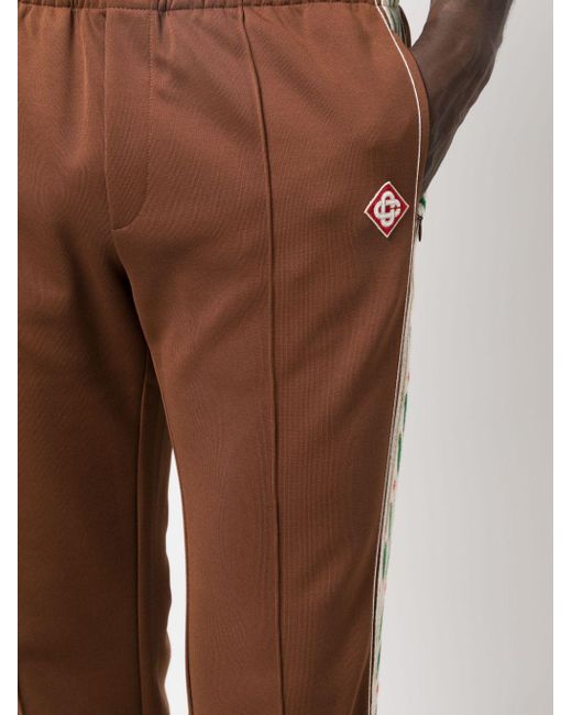 Casablancabrand Brown Logo-patch Straight Track Pants for men