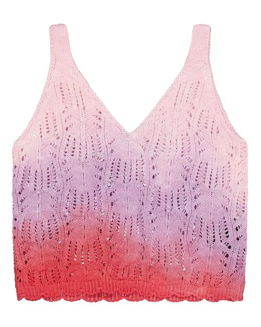 Laneus Pink Boxy Knitted Tank Top