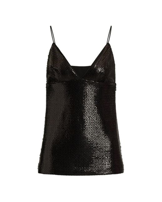 Alberta Ferretti Black Sequin-Embellished Top