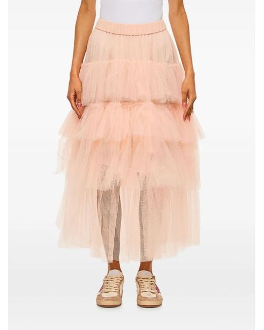 Jupe Mi-Longue À Volants Simone Rocha en coloris Pink