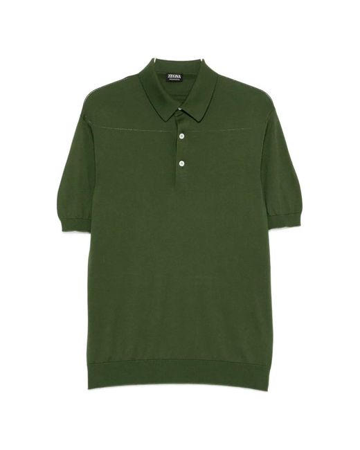 Zegna Green Short-Sleeve Polo Shirt for men