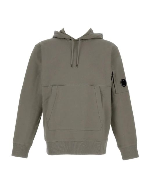 C P Company Gray Kangaroo-Pocket Hoodie for men