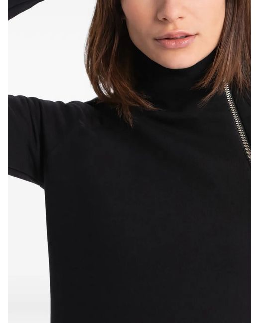 MARCELLA Black Alani Turtle-Neck Zip-Detail Mini Dress