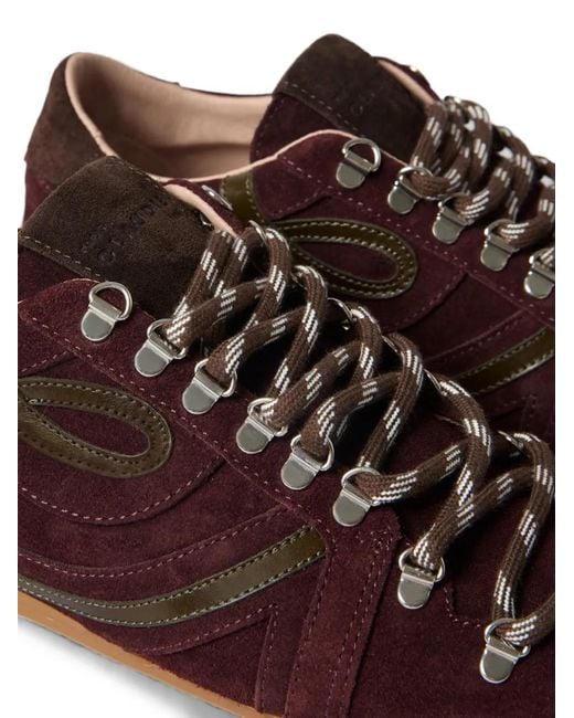Claudie Pierlot Brown Burgundy Suede Swing Trainers
