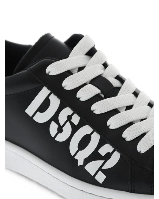 DSquared² White Boxer Logo-Print Sneakers