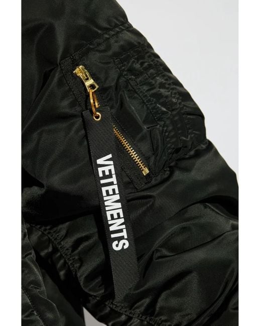 Vetements Black X Alpha Industries Reversible Bomber Jacket for men