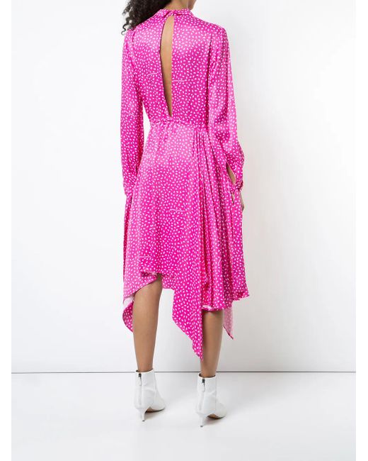 Off-White c/o Virgil Abloh Pink Printed Satin Dress