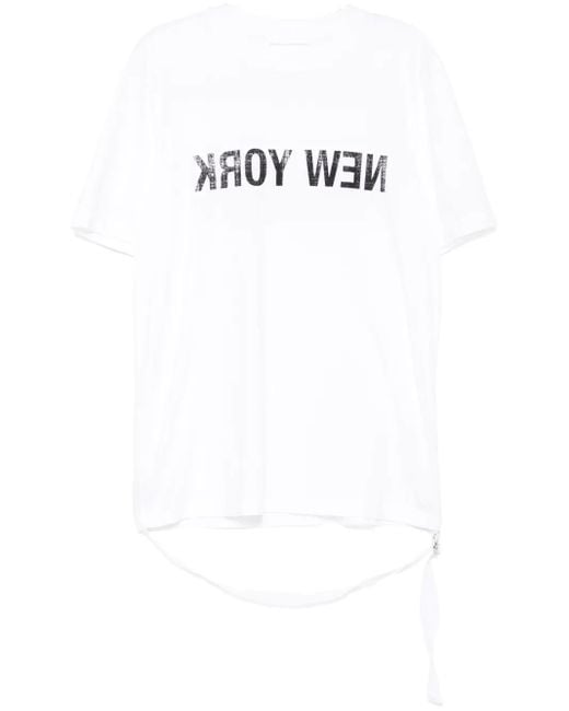 Camiseta New York con cinturón Helmut Lang de hombre de color White