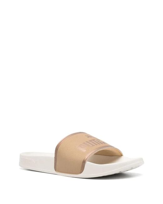 PUMA White Leadcat Slides