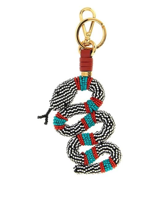 Etro White Beaded Snake Keyring