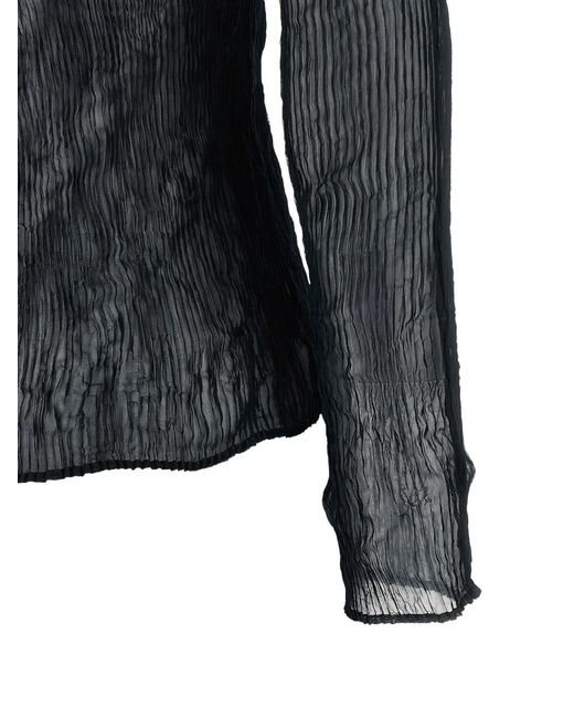 Issey Miyake Black Crinkled Jersey