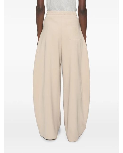 Max Mara White Drawstring Wide-Leg Trousers