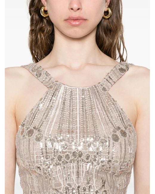 Elie Saab スパンコール マキシドレス White