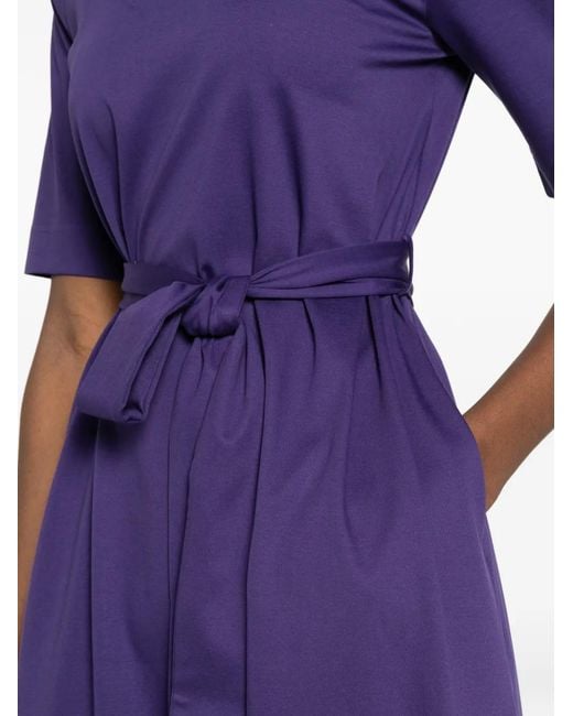 Psophia Purple Tie-Waist Midi Dress