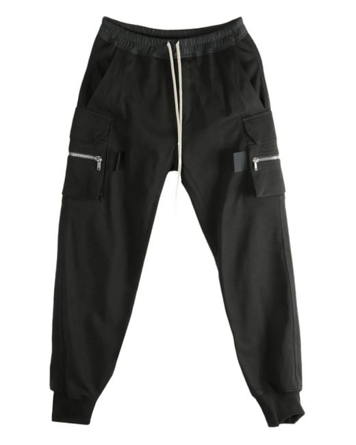 Zip-pocket drawstring trousers Rick Owens de hombre de color Black