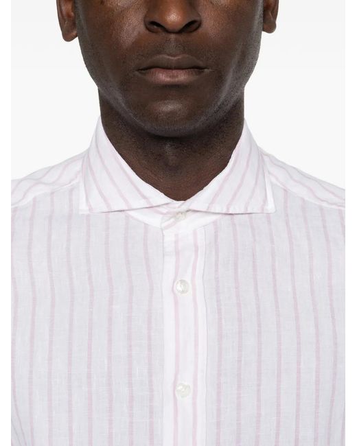 Lardini White Striped Shirt for men