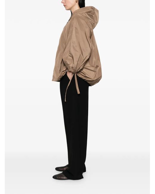 Max Mara Natural Drawstrings-Hem Coat