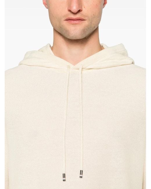 Boss Natural Knitted Cotton Blend Hoodie for men
