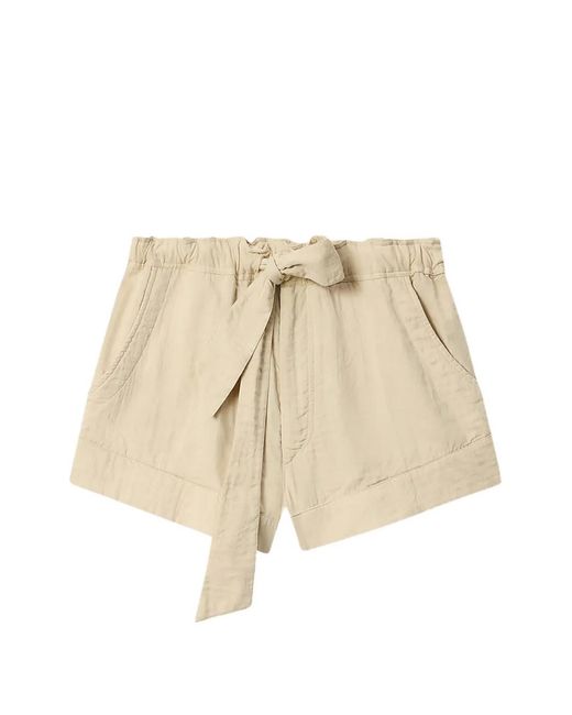 Isabel Marant Natural Birva Tie-Waist Shorts