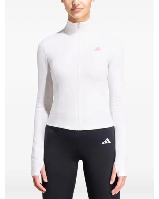 Adidas White Studio 3-Stripes Jacket