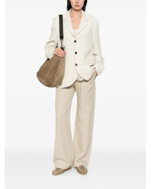 Barena White Buttoned Notched Blazer